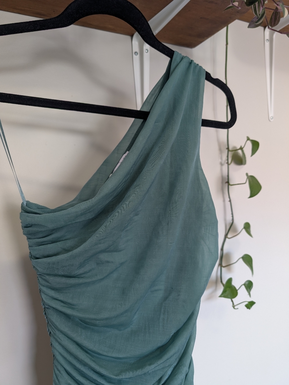 Zara One-Shoulder Ruched Dress - Picture 2 of 3